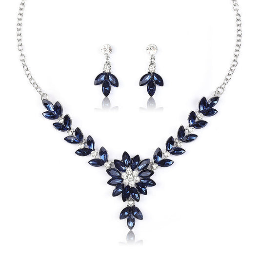 Two-piece Vintage Crystal Contrast Color Fashion Necklaces