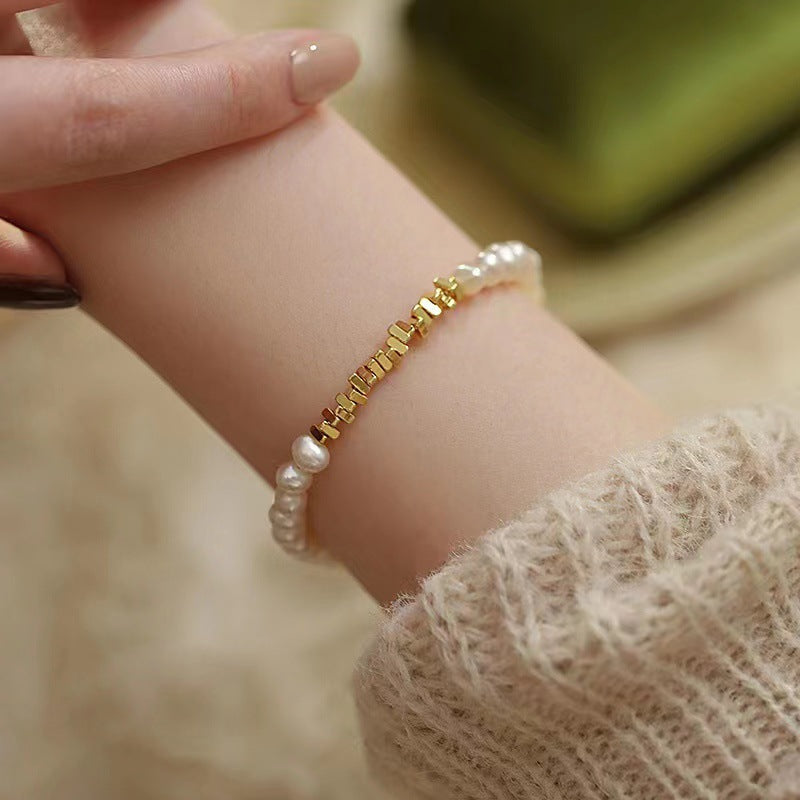 Women's With Broken Sier Light Luxury Temperament Petty Gold Square Design Bracelet