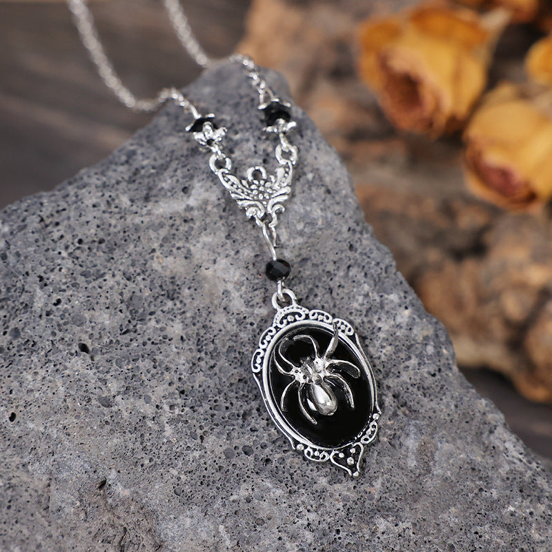 Halloween Personalized Animal Bat Black Onyx Necklaces