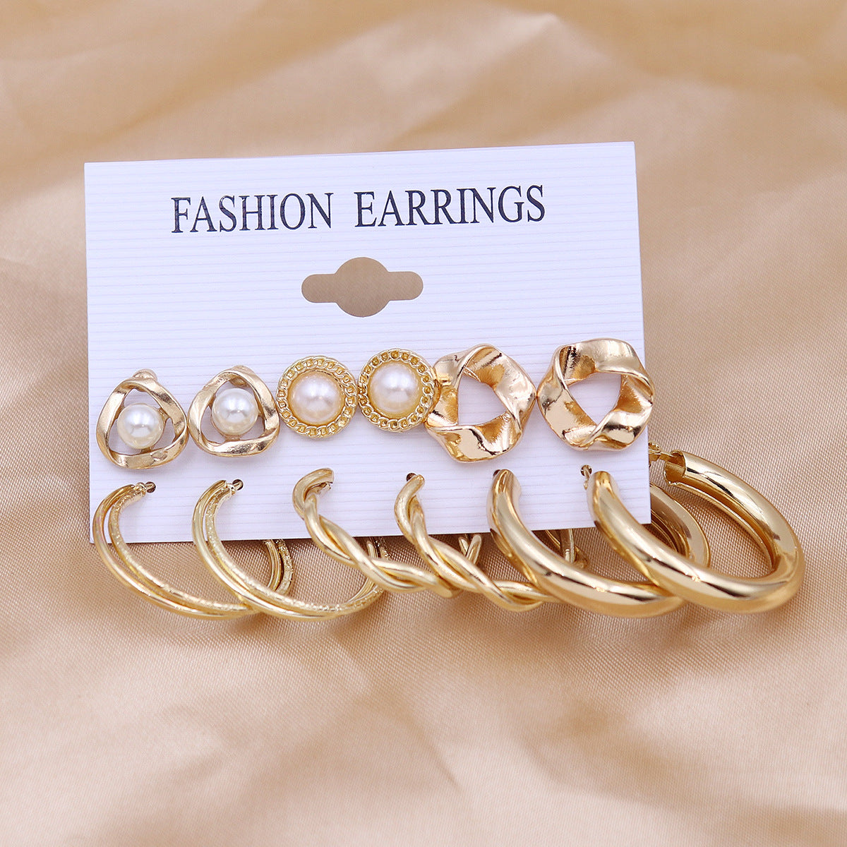 Women's Metal Geometry Shaped Ear French Set Earrings