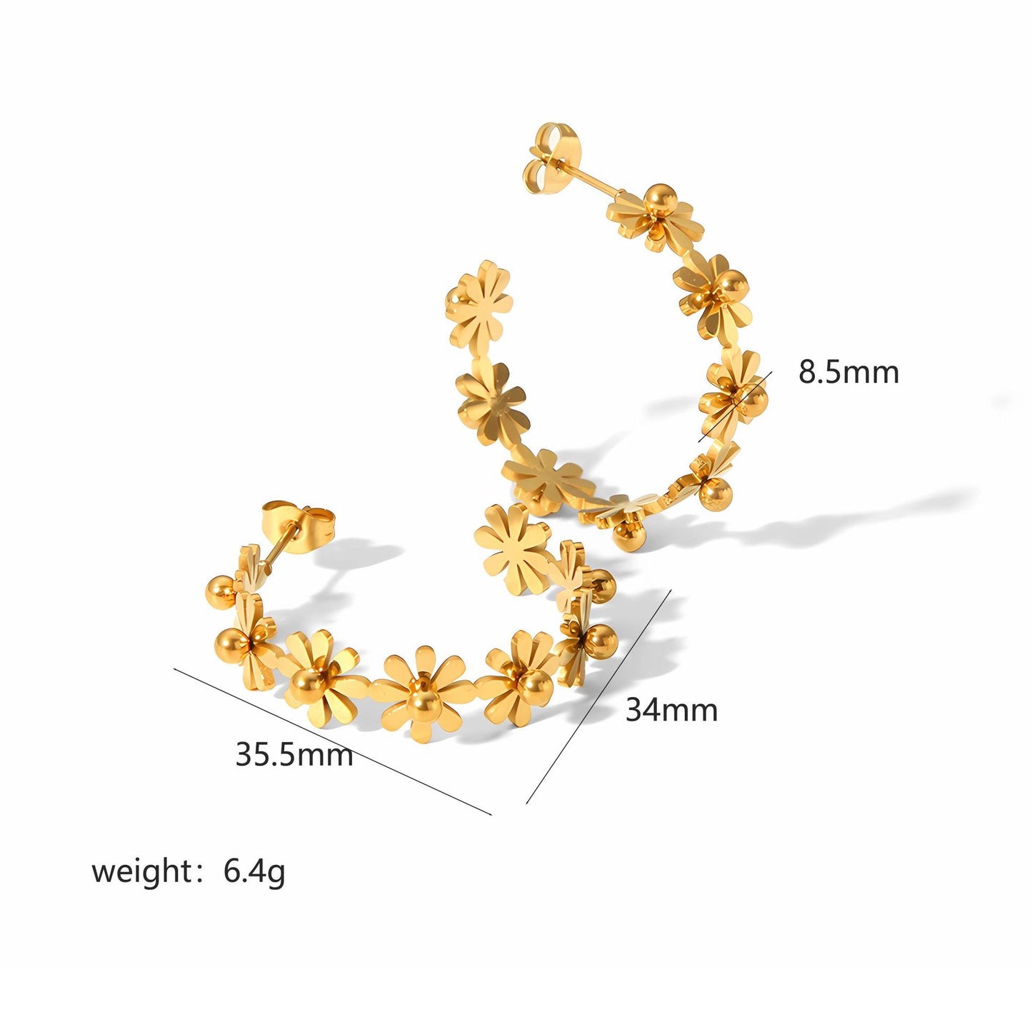 Flower Niche High-grade Butterfly Stainless Steel Earrings