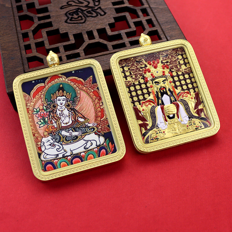 Three-dimensional Five-master Hand Painted Golden Outline Black Gold Pendants