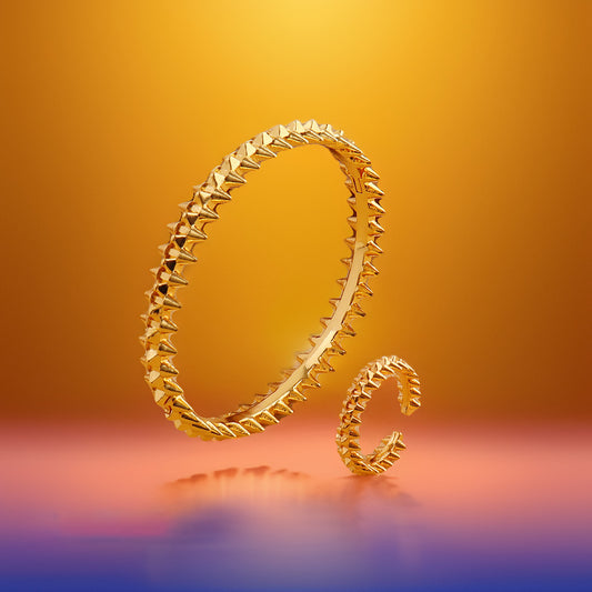 Fashion Personality Gear Open Buckle Gold Light Luxury Bracelet