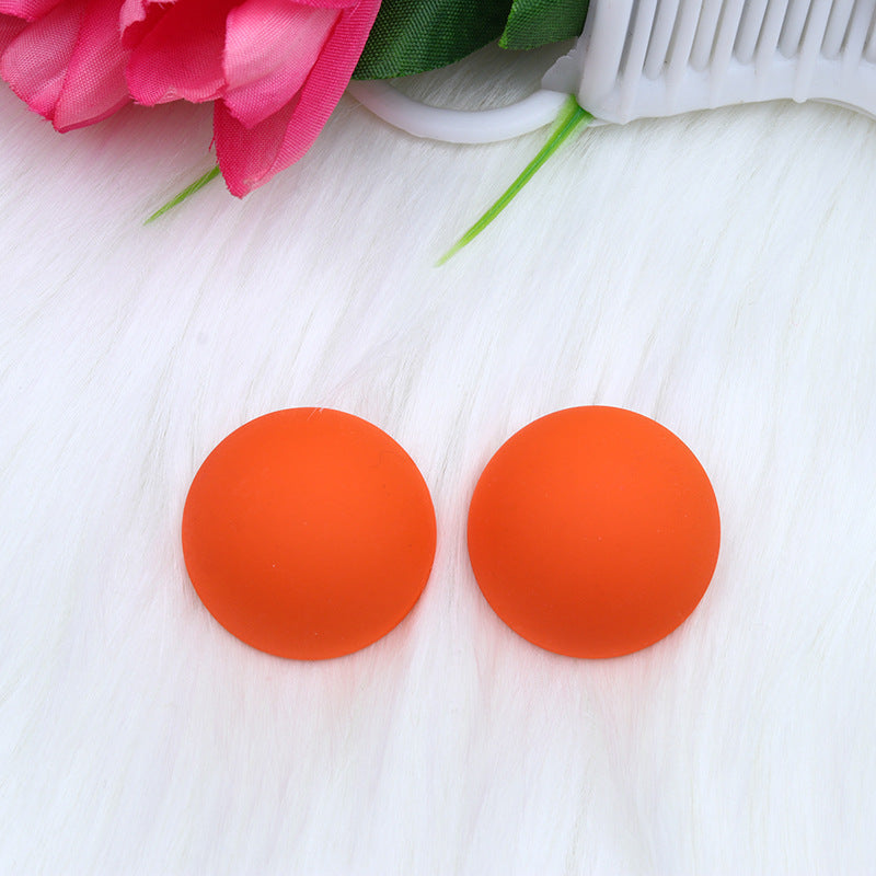 Color Round Circle Three-dimensional Spray Paint Simple Fashion Earrings