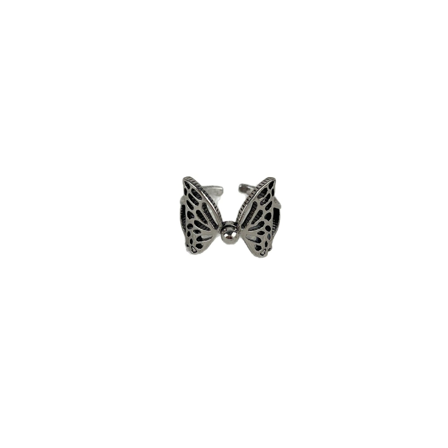 Women's Retro Style Cross With Skull Stitching Open Love Ring