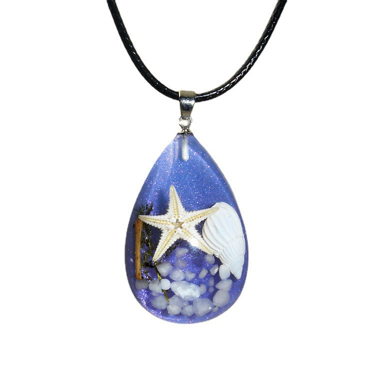 Ocean Scenic Tourist Souvenir Resin Starfish Conch Necklaces