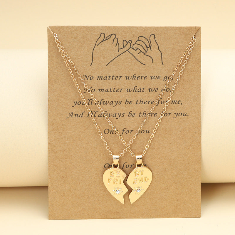 Best Friend Heart Clavicle Chain Friendship Necklaces