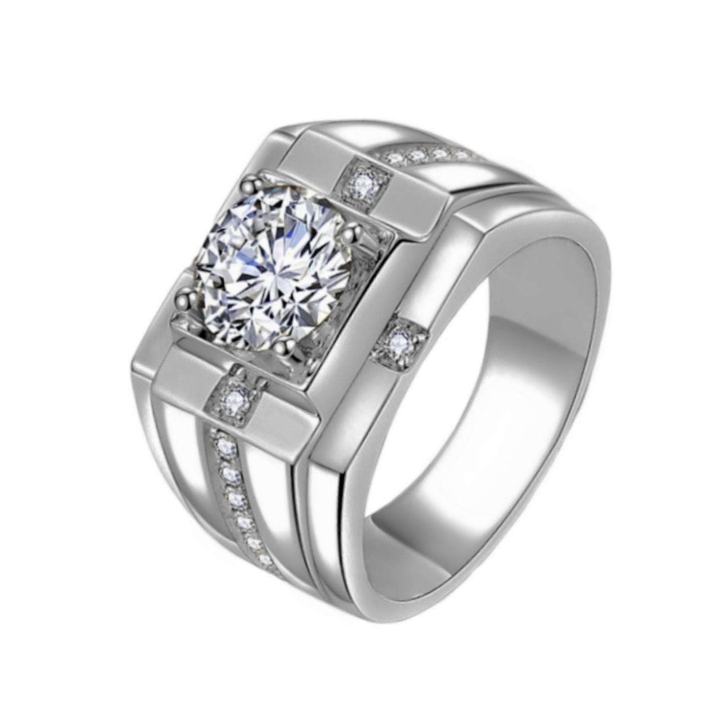 Domineering Open Diamond Wedding Couple Valentine's Rings