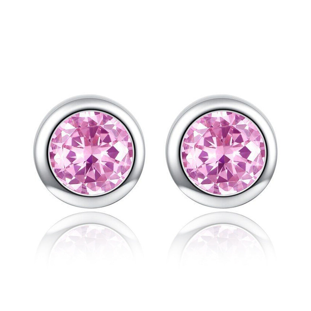 Korean Style Classic Round Bubble Small Refined Zircon Earrings