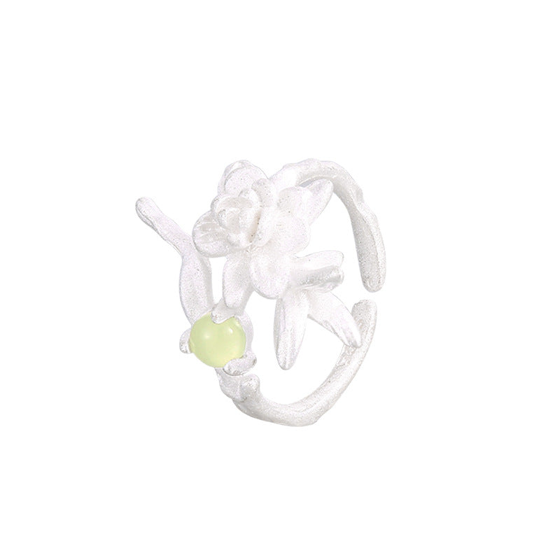 Flower-de-luce Classical Stewed Pork Artistic Design Clear Cold Rings
