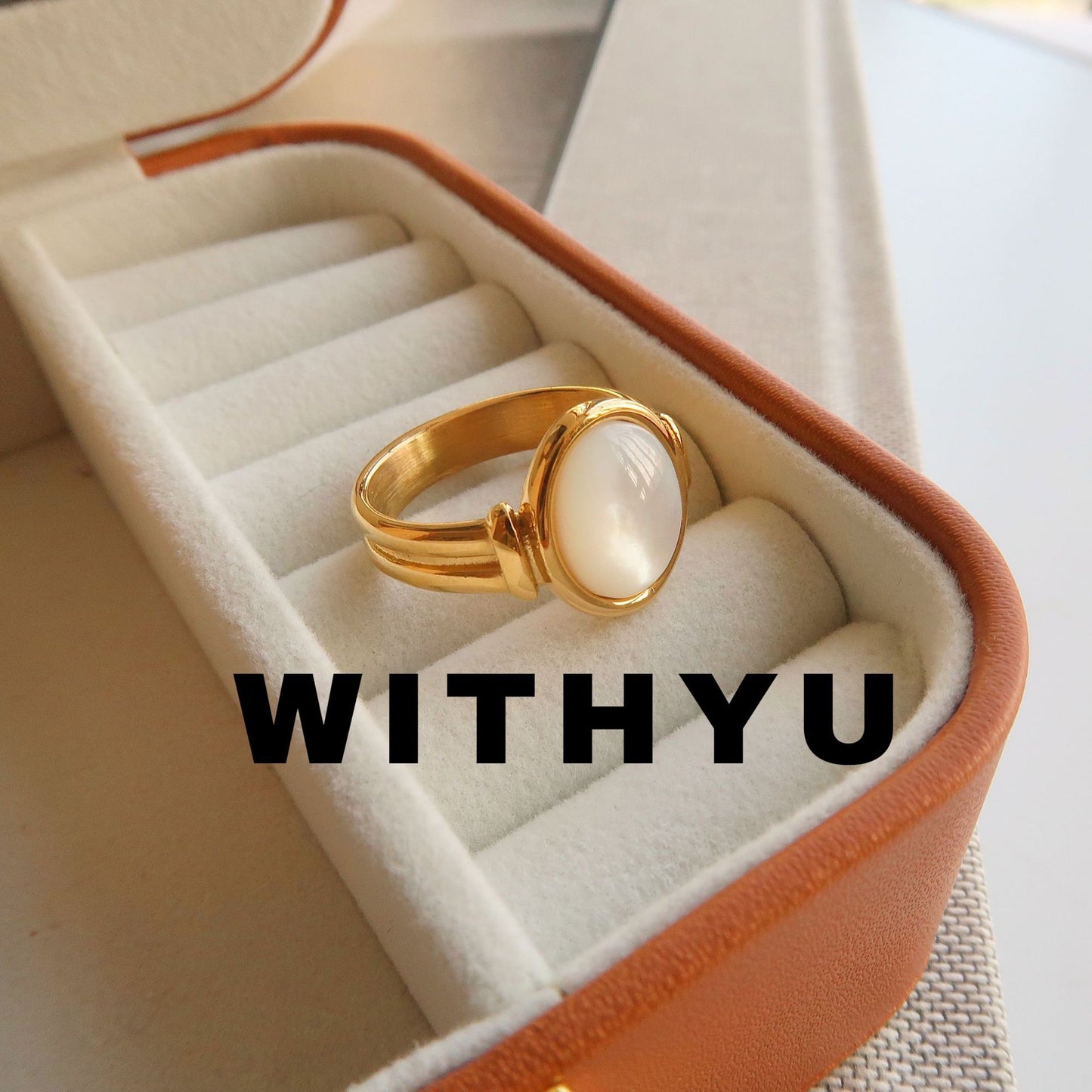 With Yu Ornament Fritillary Shell Female Oval Rings