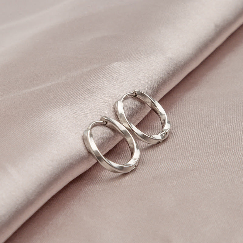 Women's Twist Titanium Steel Ear Clip Do Not Fade Cold Wind Earrings