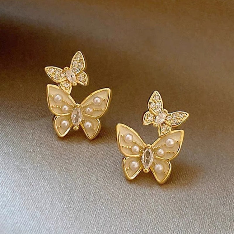 Women's Trendy Butterfly Pearl Elegant High-grade Unique Rings