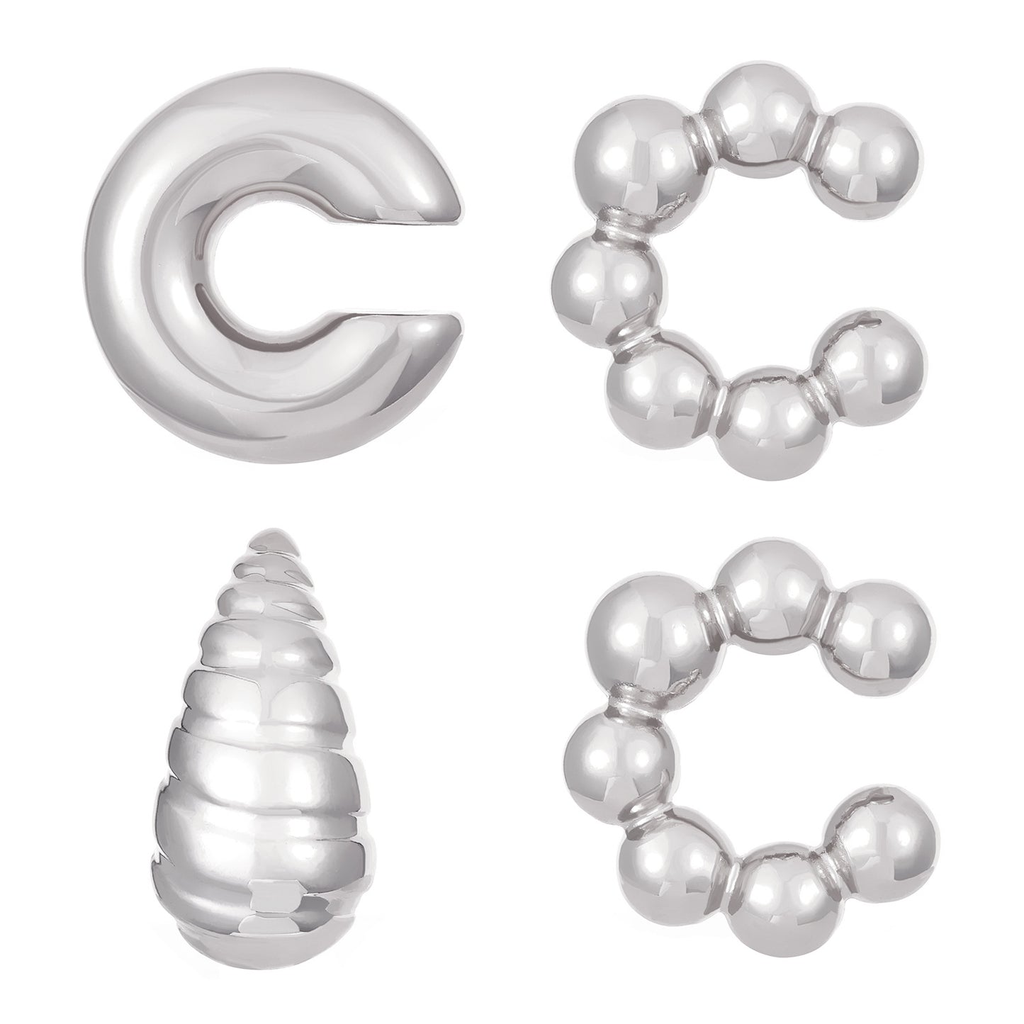 Exaggerated Shaped Water Drop Texture Earings Ear Clip