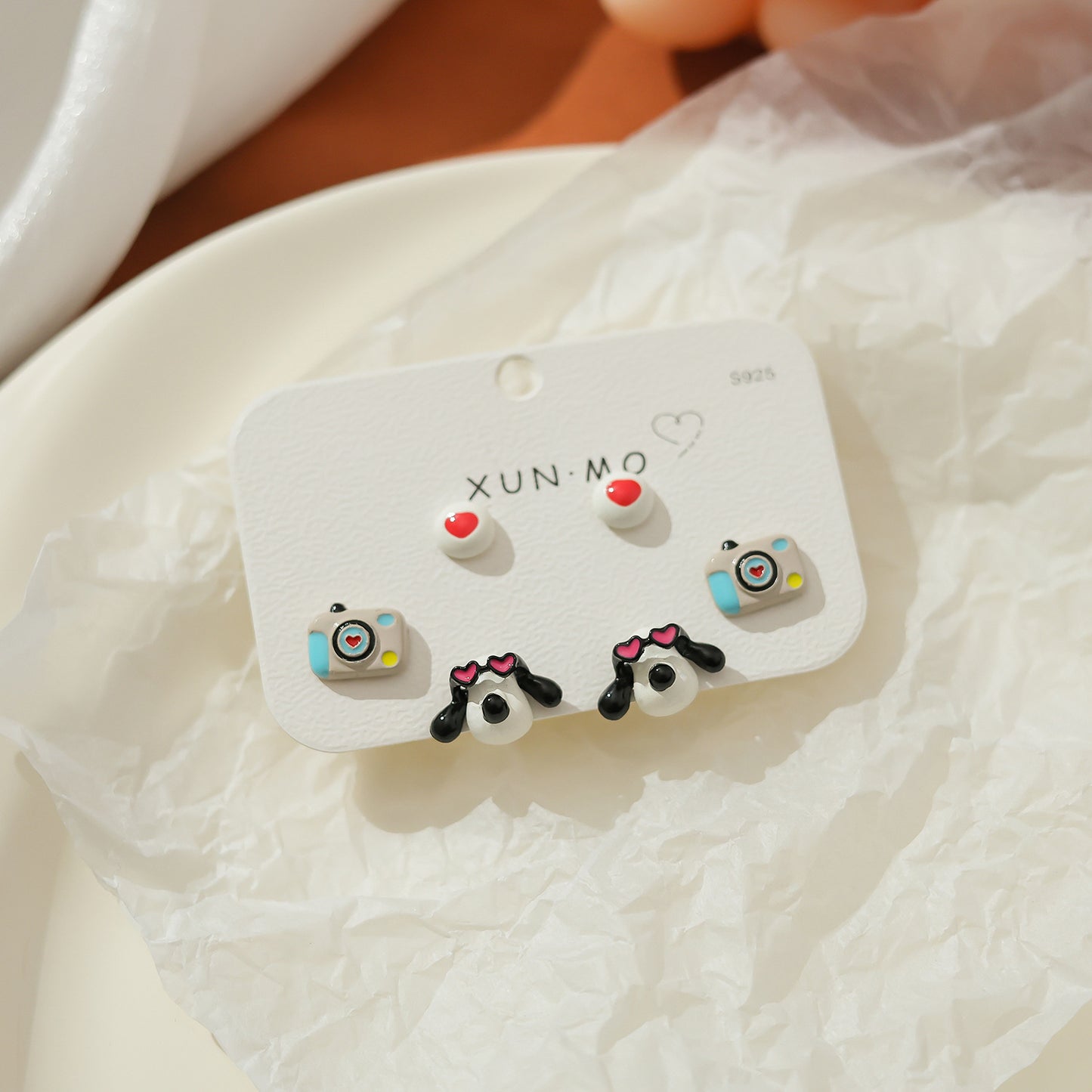 Children's Cute Sier Female Personality Small Animal Earrings