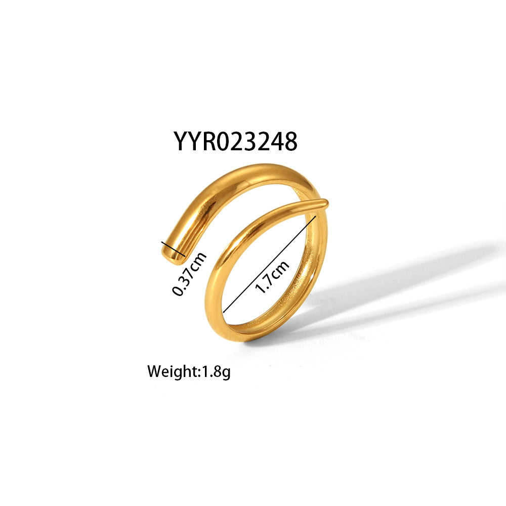 Personalized Golden Trendy Line High Profile Fashion Rings