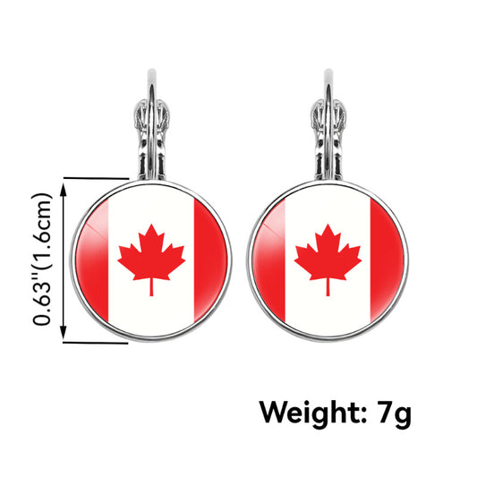 Women's National Flag Pattern Time Stone Eardrops Earrings