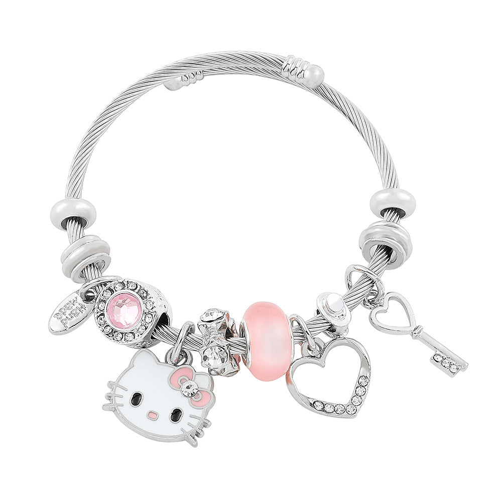 Cute Fashion Cat String Beads Open-ended Bracelets