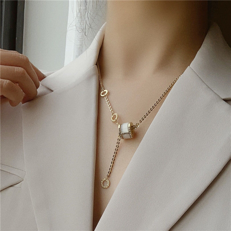 Steel Female Clavicle Chain Swan Clover Necklaces