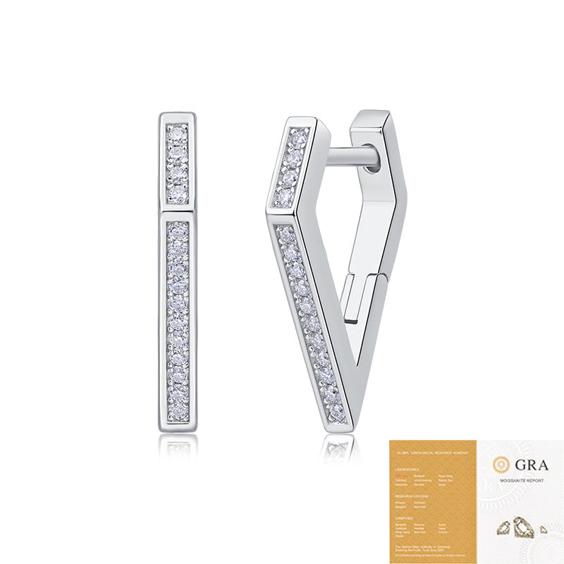 Sier Mood Moissanite Ear Live Broadcast Earrings