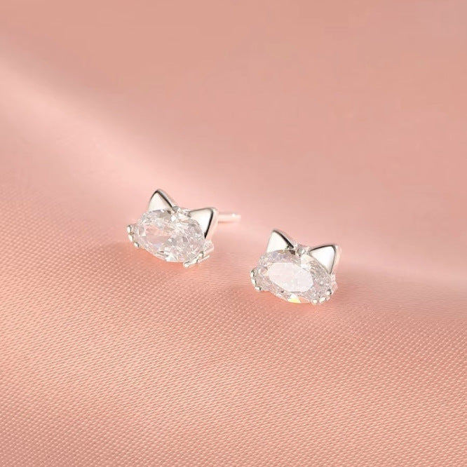 Luxury Fashion Super Flash Cat Simple Zircon Earrings