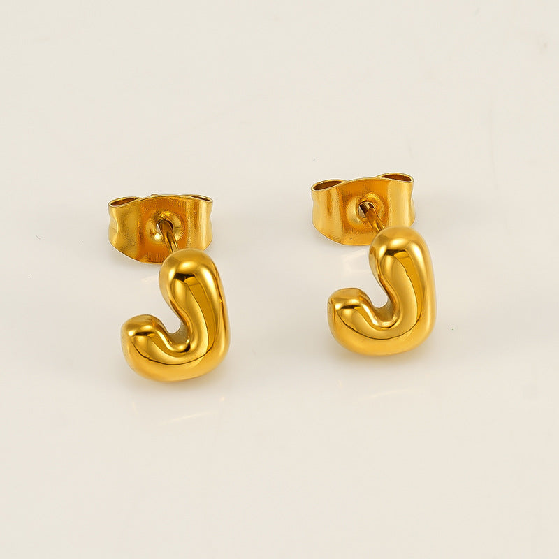 Women's Elegant Titanium Steel Stainless Gold-plated Mini Earrings