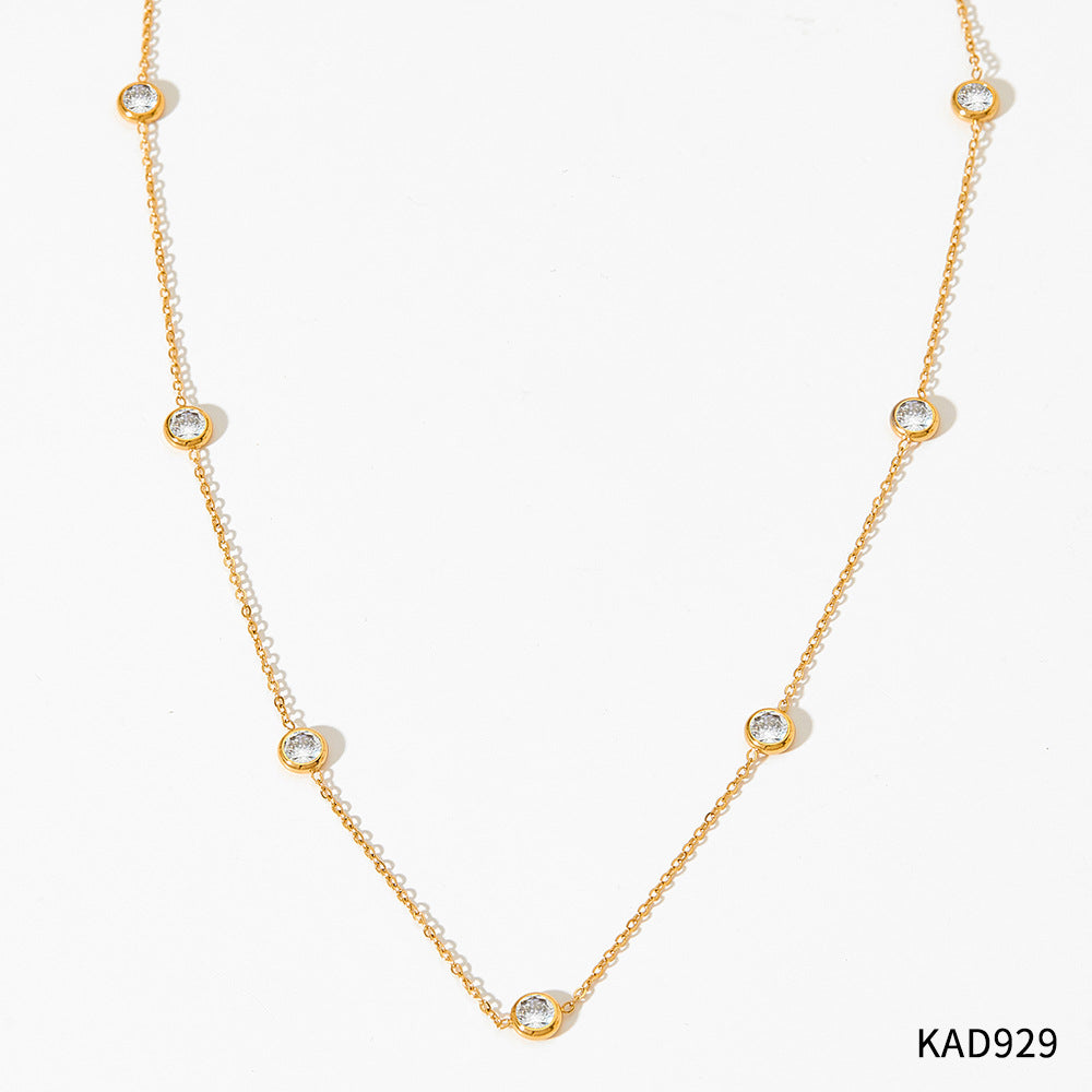 Women's Simple Elegant Mini Fine Series Zircon Necklaces