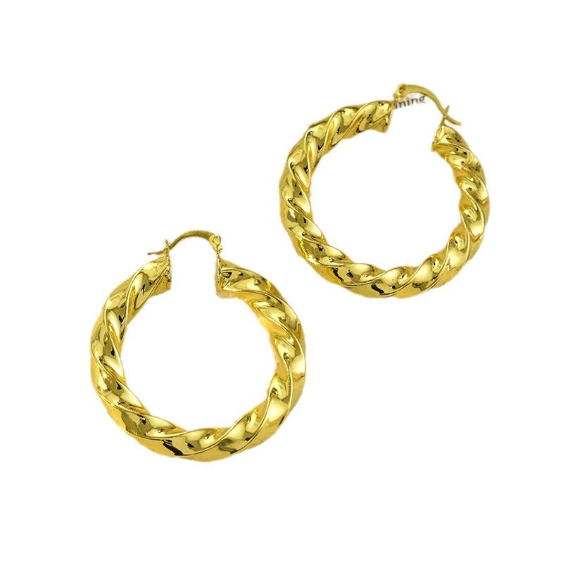 Popular Design Grain Round Geometric Female Earrings