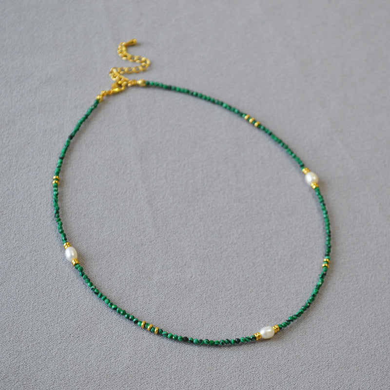 French Minority Literary Vintage Malachite Beaded Pendants