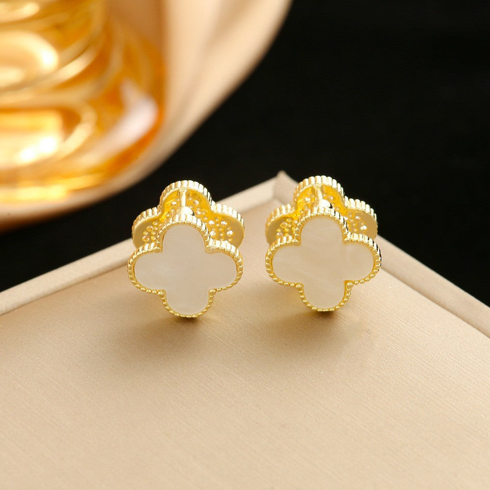 Sier Needle Clover Ear French High Sense Rings