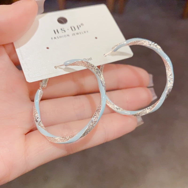 Unique Design Thick Sier Dripping Twisted Big Ear Exaggerated Personalized Earrings