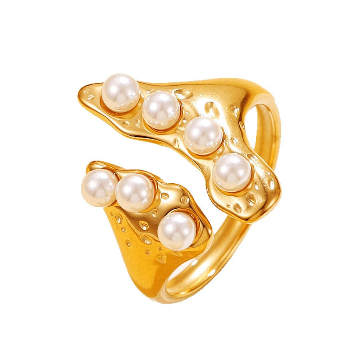 French Vintage Style Geometric Shaped Stainless Ring