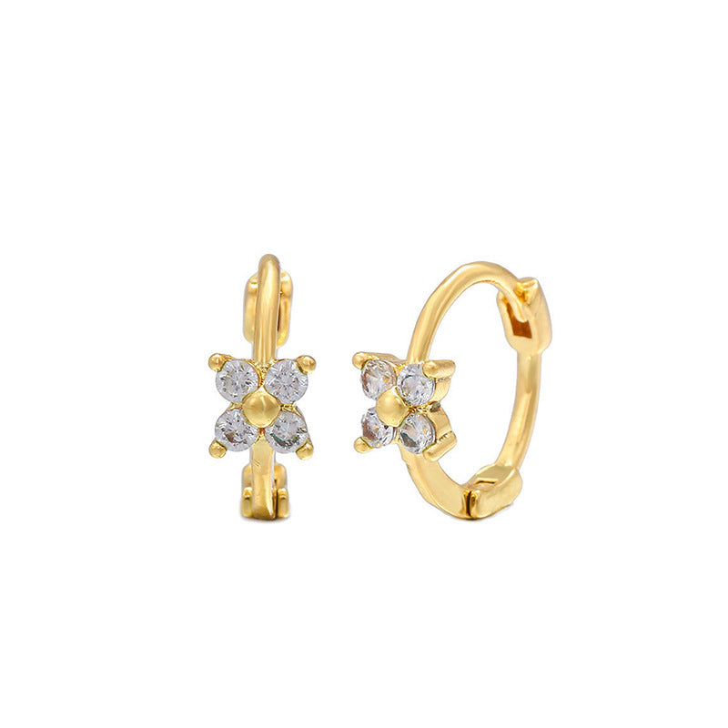Classic Fashion Popular Golden Flower Twin Earrings