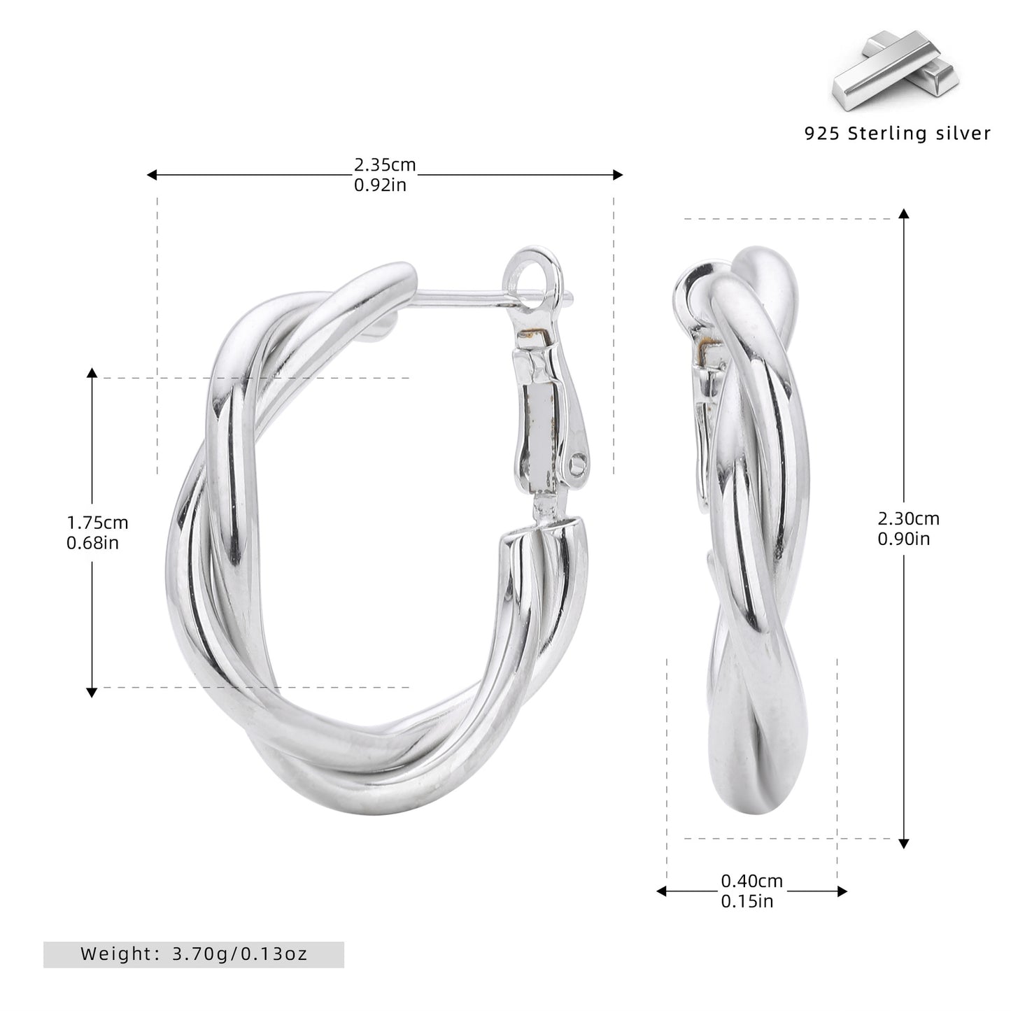 Women's Retro Style Design Twist Elegant High Earrings