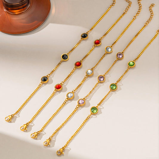 Colorful Titanium Steel Female Gold Head Niche Bracelet