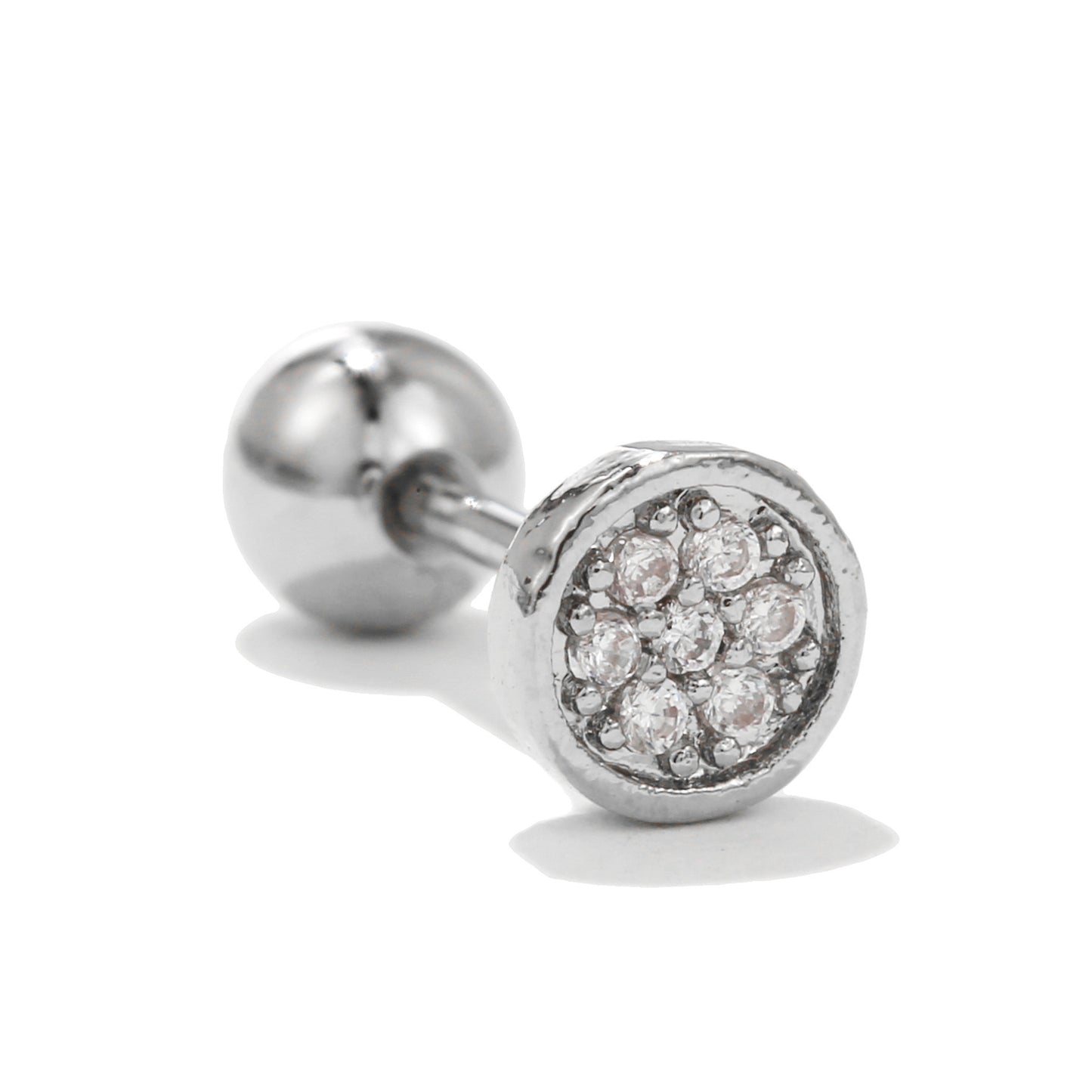 Ball Stainless Steel Rod Ear Light Earrings