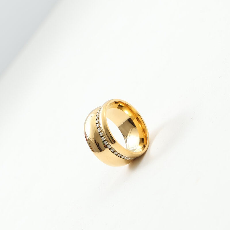 Surface Circle Fine Drill Titanium Steel Gold Bracelet