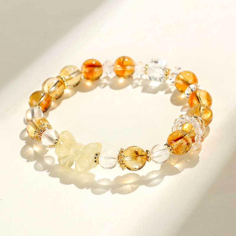 Lemon Bow Beaded Female Niche High Bracelets