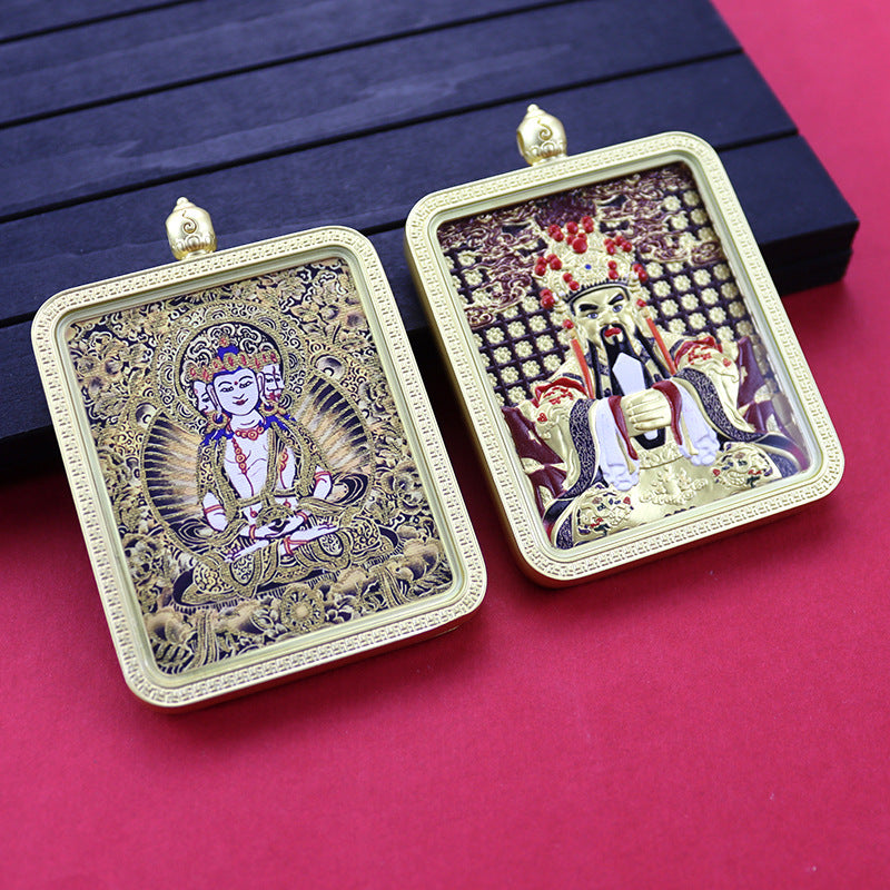 Three-dimensional Five-master Hand Painted Golden Outline Black Gold Pendants