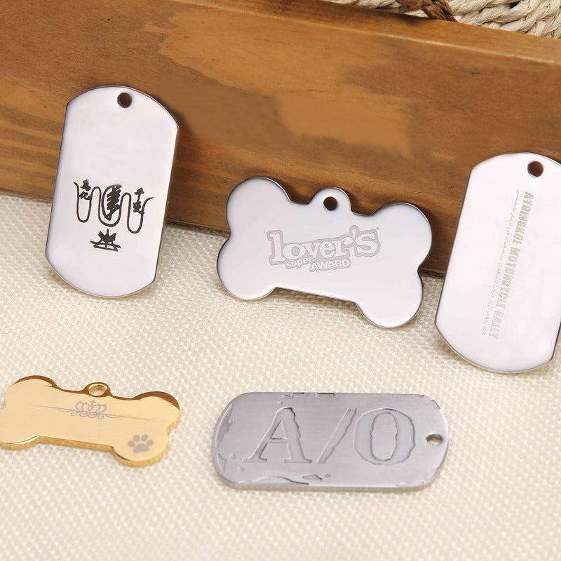 Metal Dog Tag Stainless Blank Material Advertising Necklaces