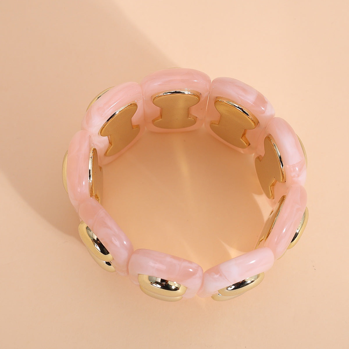 Fashion Acrylic Beaded Colorful Geometric Stitching Design Bracelets