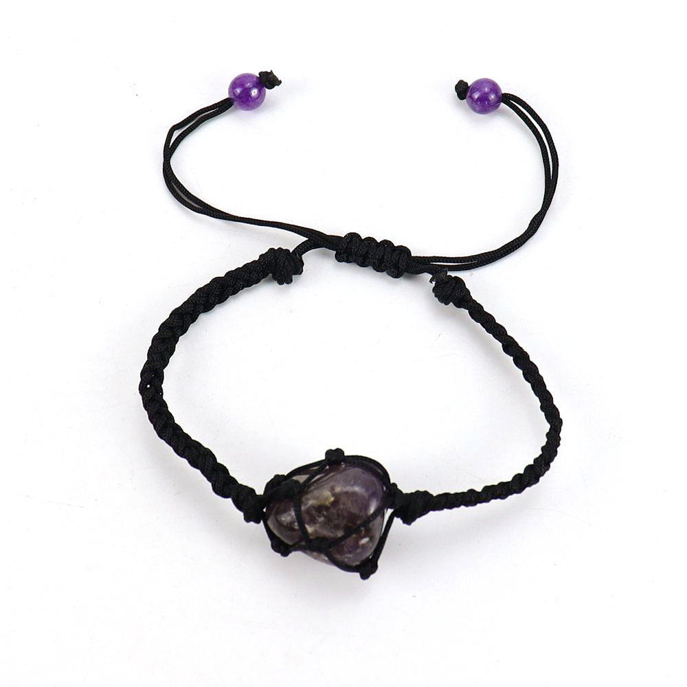 Broadcast Hand-woven Black Jade Thread Crystal Bracelets