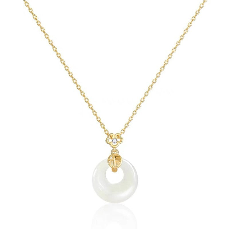 White Chalcedony Special Interest Light Luxury Sterling Necklaces