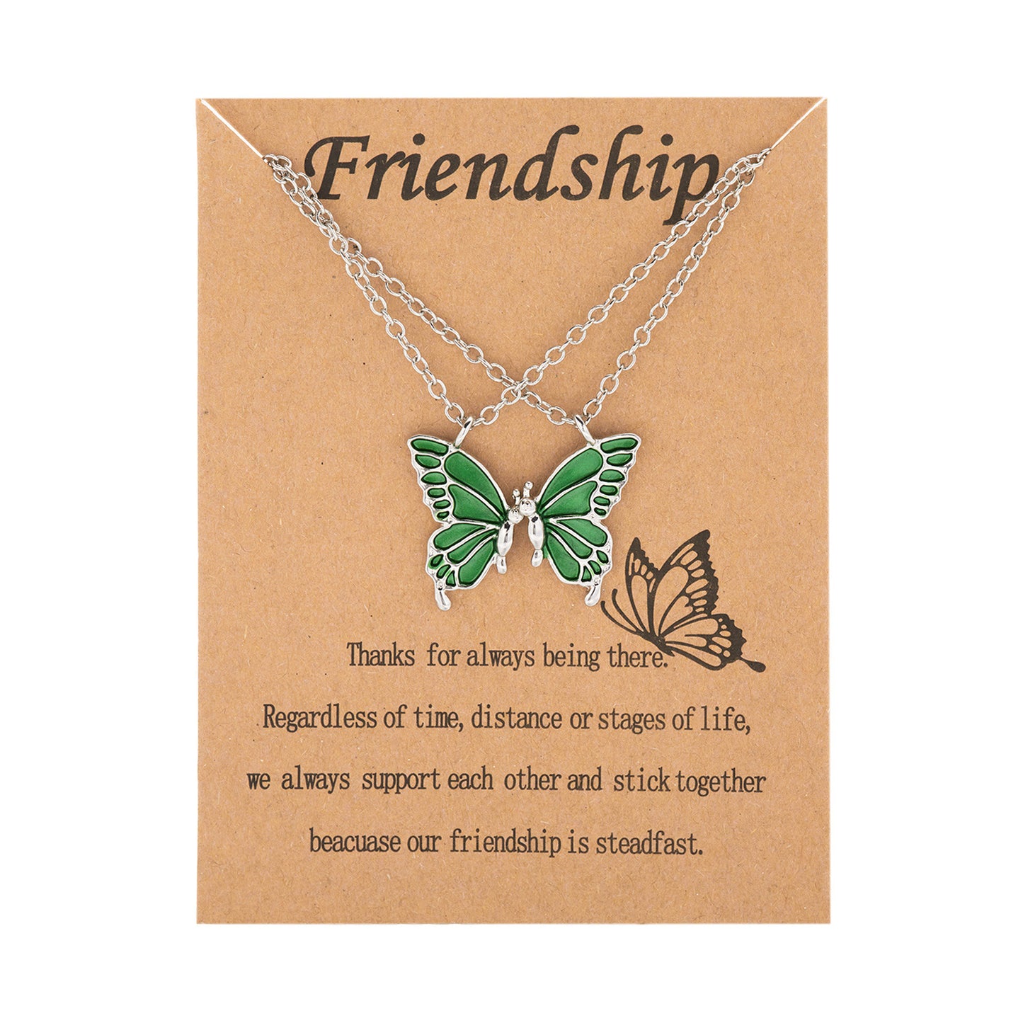 Butterfly Two-piece Paper Card Set Girlfriends Graduation Necklaces
