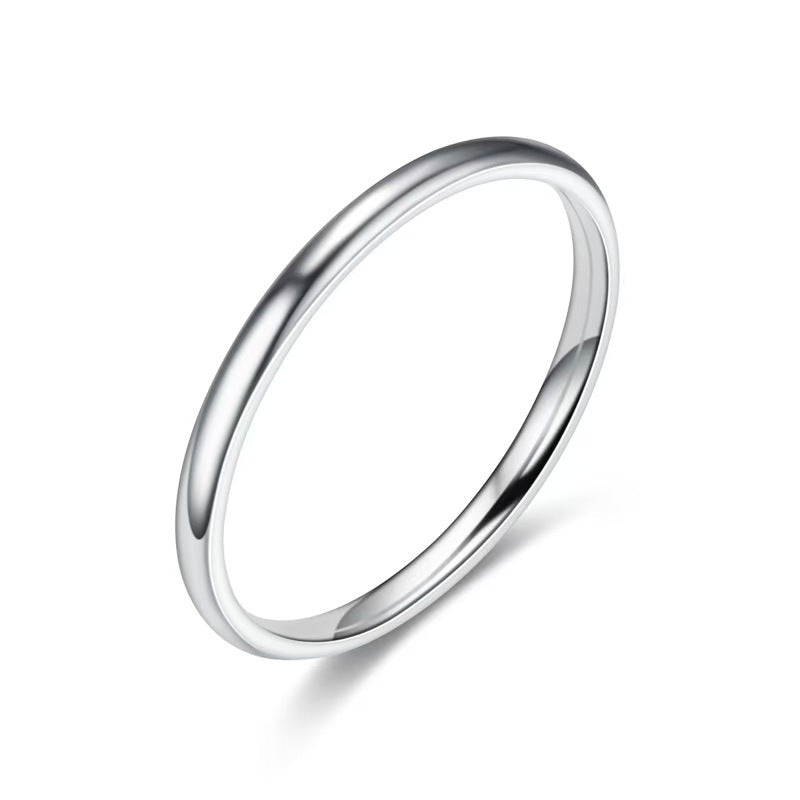 Titanium Steel Female Simple Glossy Couple Ring