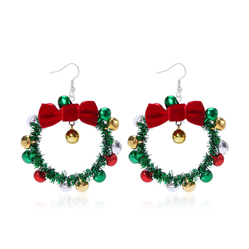 Women's Christmas Fashion Design Long Alloy Bulb Earrings