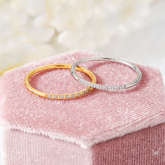 Diamond Female Light Luxury Minority High Sense Twin Rings