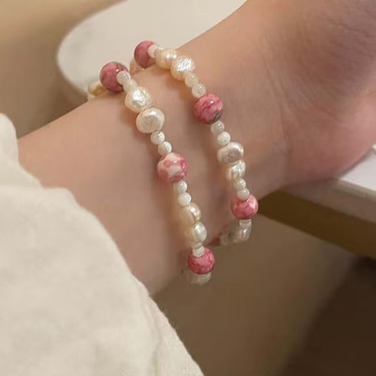 Cherry Blossom Powder Handmade Female Temperament Light Luxury Minority Bracelets