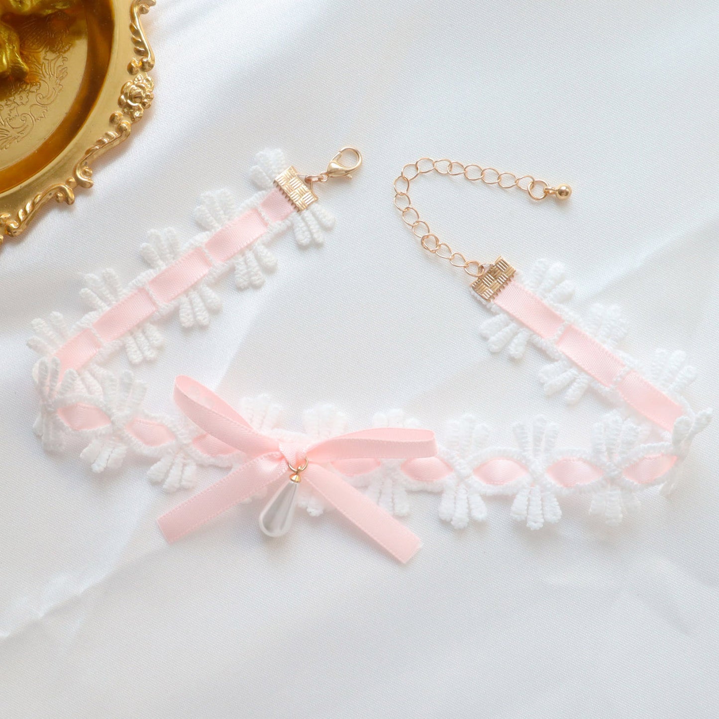 Lolita Ribbon White Lace Maid Clavicle Necklaces