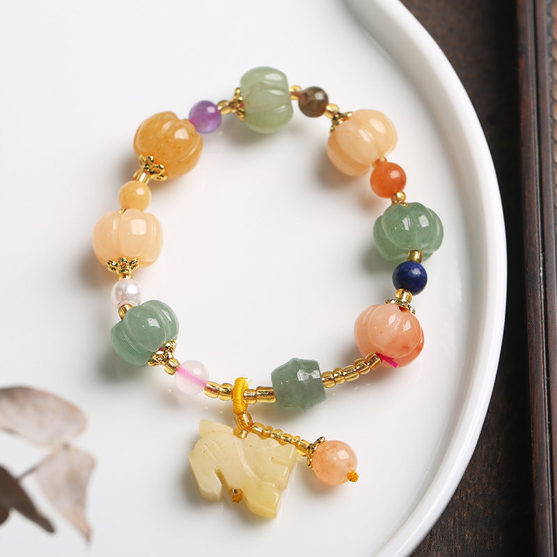 Jewelry Jade Bulge Beads Pumpkin Gourd Ethnic Style Topaz Bracelets